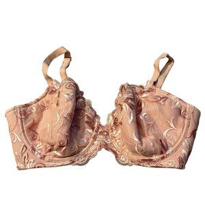 Soma 34DD Sensuous Sides Full Coverage Lace Bra Floral Details